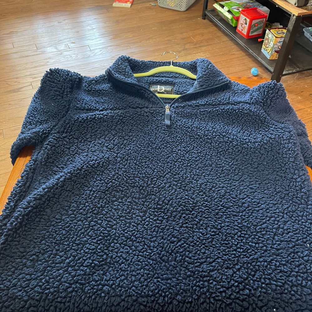 Boxercraft Blue Unisex Sherpa 1/4 Zipper pullover size XL